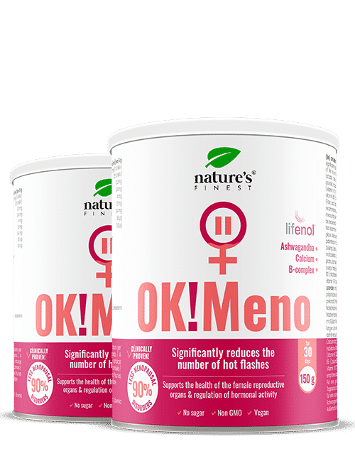 OK!Meno Box | 1+1 Gratis | Suplemento Menopausia | Ashwagandha Vitamina Bambú | Reduce los Síntomas de la Menopausia | Natural.