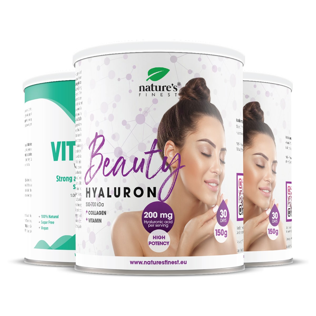 2x Beauty Hyaluron Box + Vitamina C Gratis | Ácido Hialurónico | Reduce arrugas | Elasticidad saludable de la piel | Hidrata la piel.