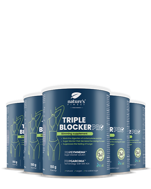 Triple Blocker Pro 2+3 | Bloqueador de carbohidratos | Bloqueador de azúcar | Quemador de grasa | Gymnema sylvestre | HCA.