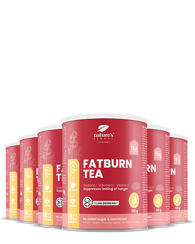 100% Té Orgánico para Adelgazar | 6 x FatBurn Tea with ProElderberry™ | Cardo Mariano y Valeriana | Vegano | de Nature's Finest.